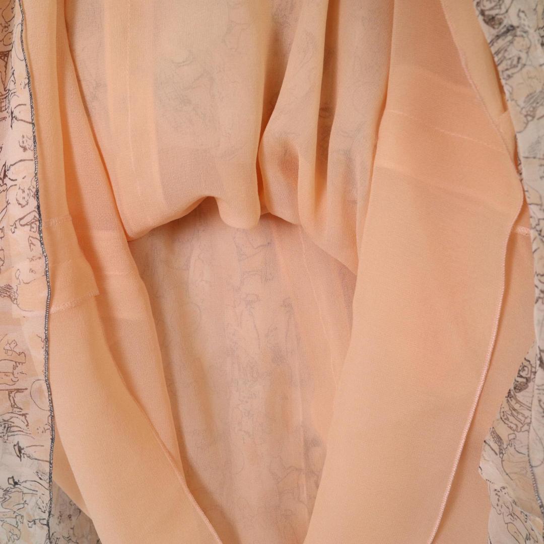 シャネル ワンピース ベージュ ピンク Sサイズ シルク100% CHANEL