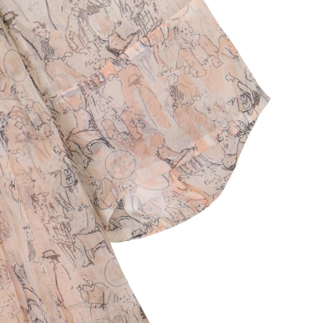 シャネル ワンピース ベージュ ピンク Sサイズ シルク100% CHANEL