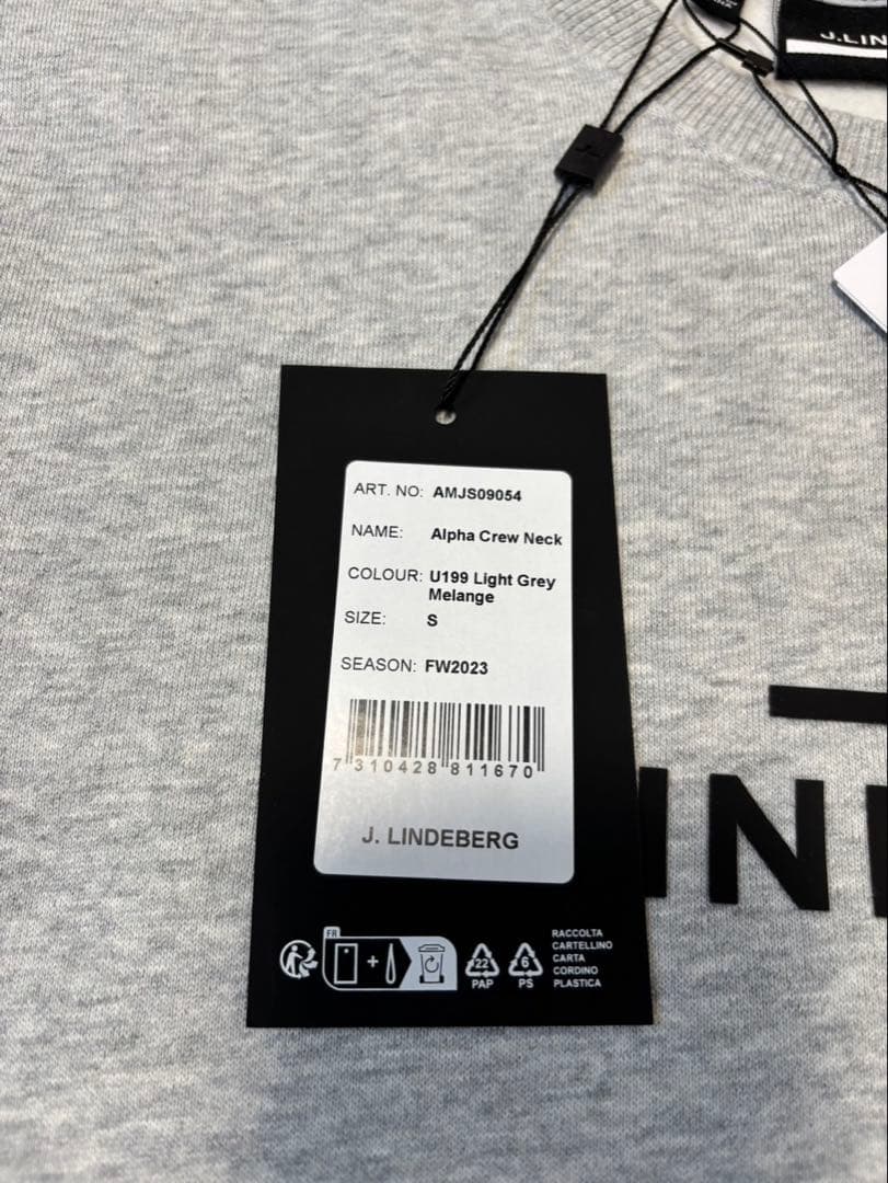 1028 　★新品★ リンドバーグ 裏起毛トレーナー ゴルフ ラバーロゴ