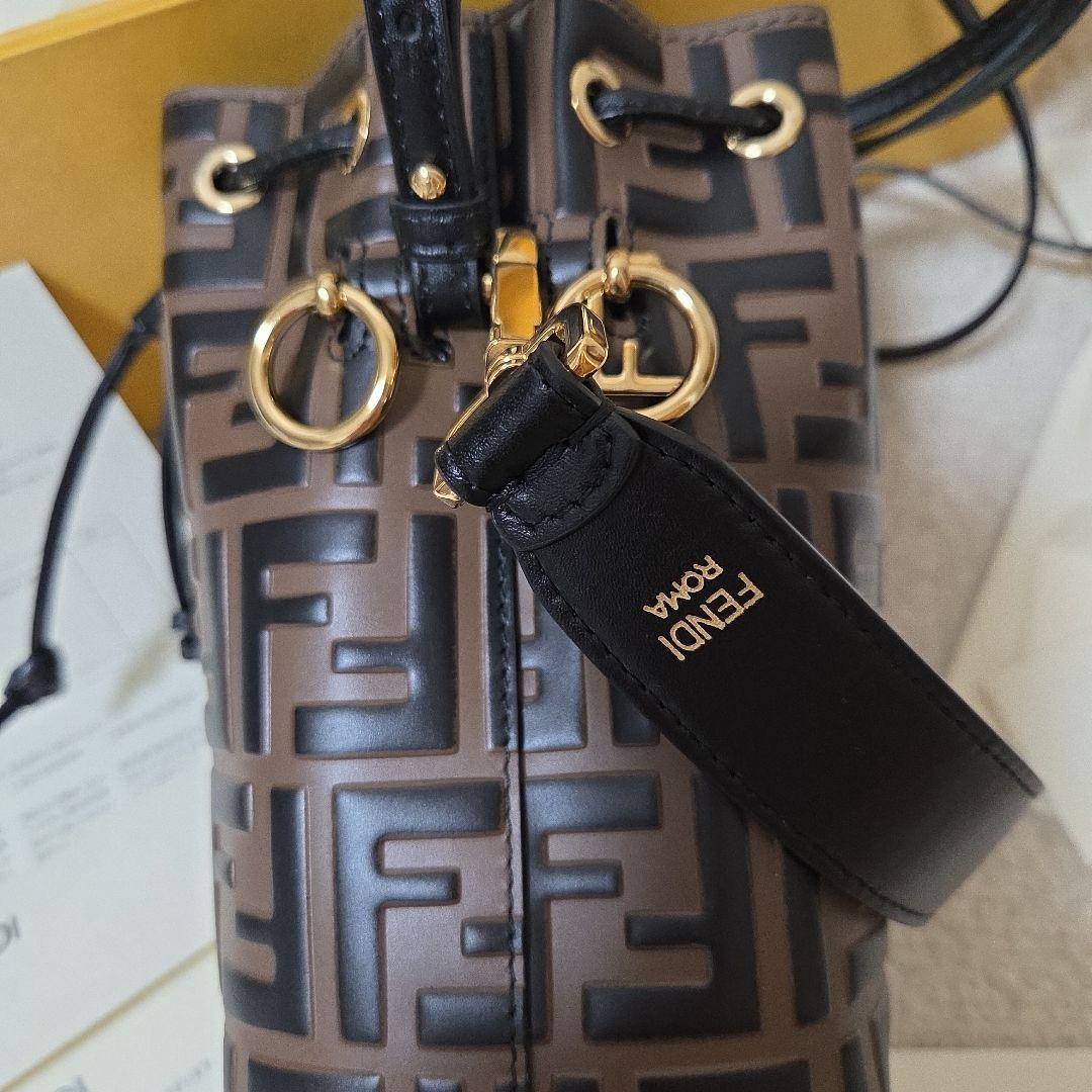 FENDI フェンディ モン トレゾール ブラウンレザー ミニバッグ