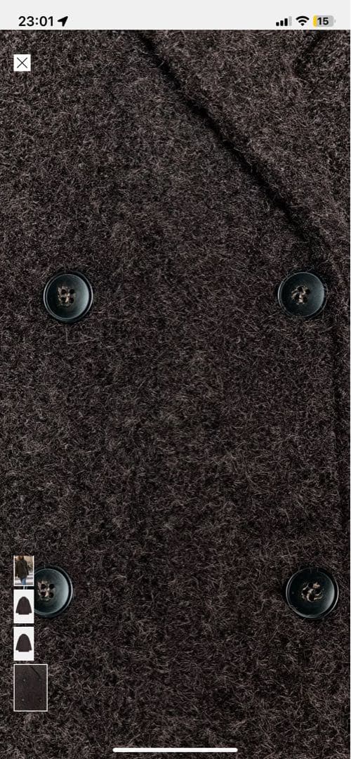 ZARA ブークレダブルプレストミディ丈コート