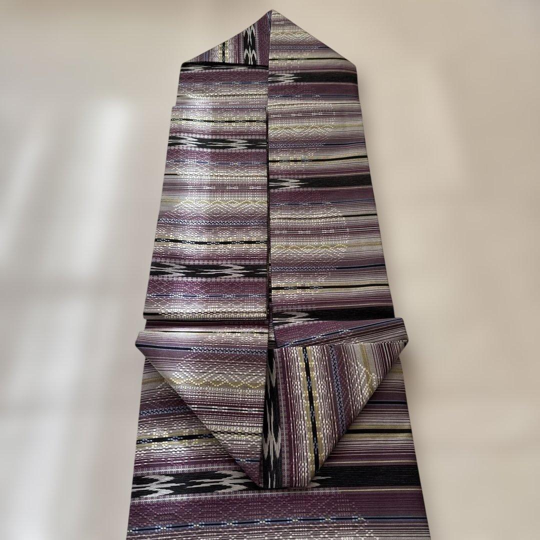 ⭐️美品⭐️京都西陣織　九寸名古屋帯　花織　全通　正絹　証紙付き