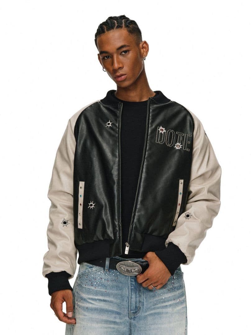 antidote worldwide レザースタッズジャケット