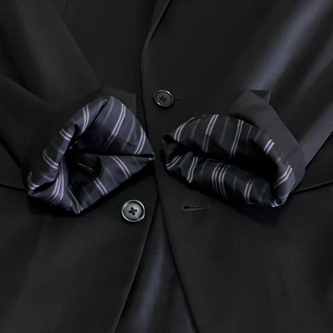 美品 コムサメン 別注 チェルッティ スリーピース セットアップ スーツ 黒