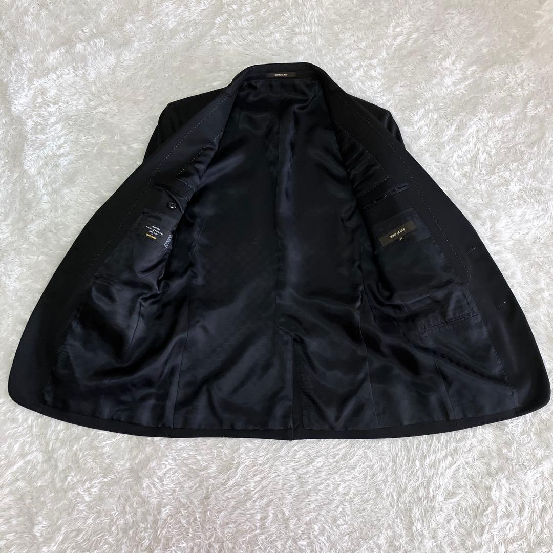美品 コムサメン 別注 チェルッティ スリーピース セットアップ スーツ 黒
