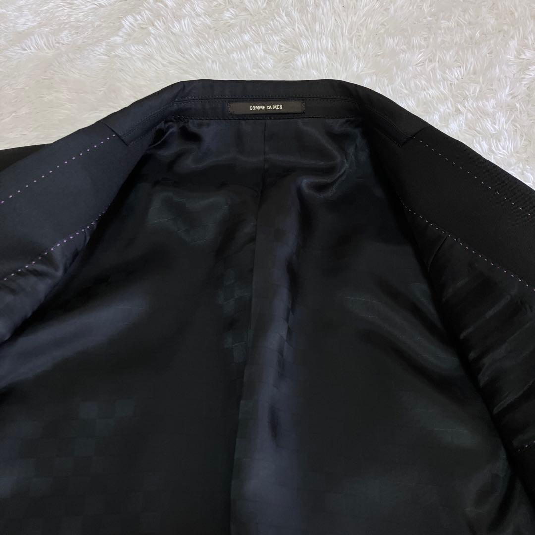 美品 コムサメン 別注 チェルッティ スリーピース セットアップ スーツ 黒