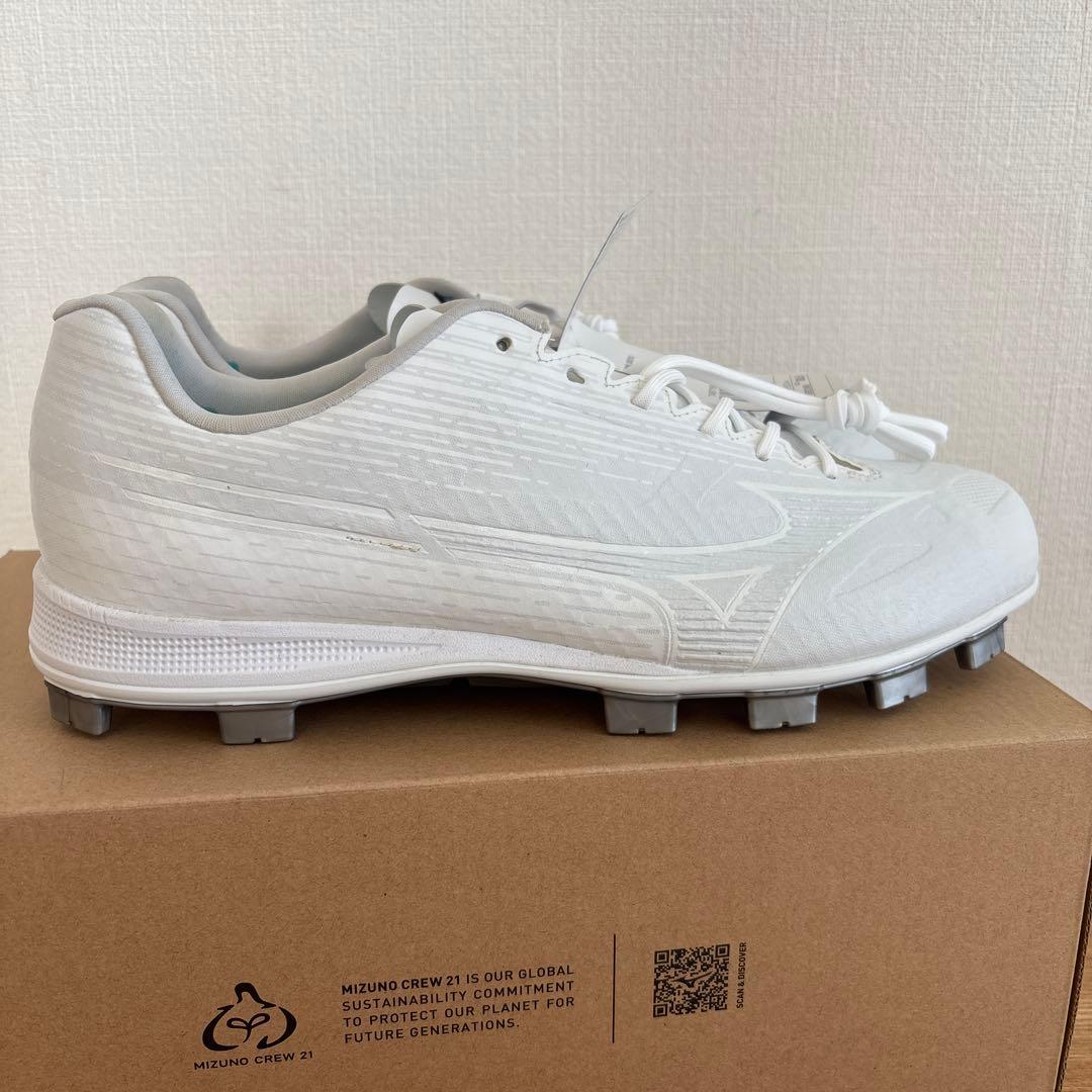 28.5cm　ミズノ　野球　スパイク ポイント　ライトレボゼロ2　ホワイト