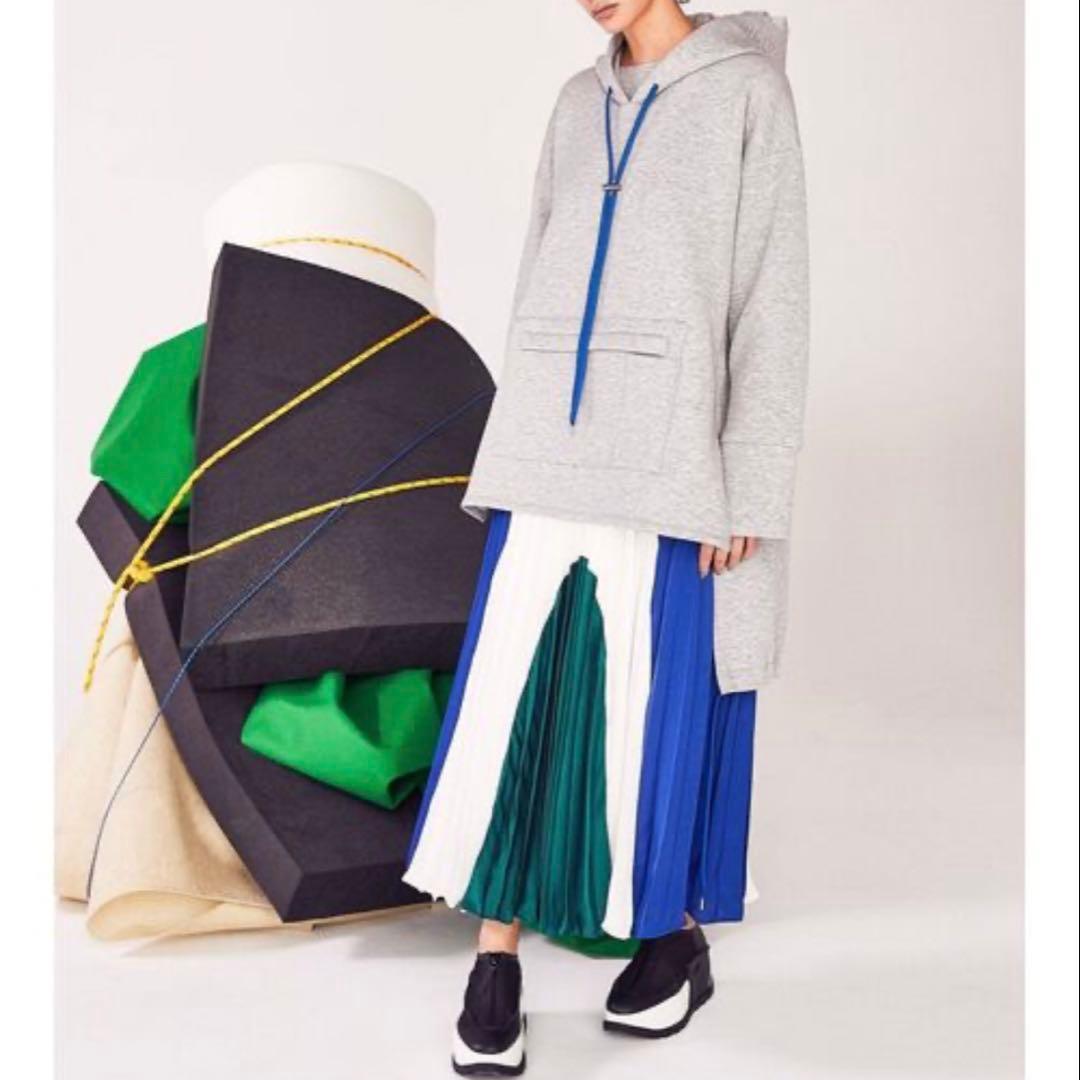 【美品】アンスリード ヘムギャザーロングパーカー 人気 変形 オーバーシルエット