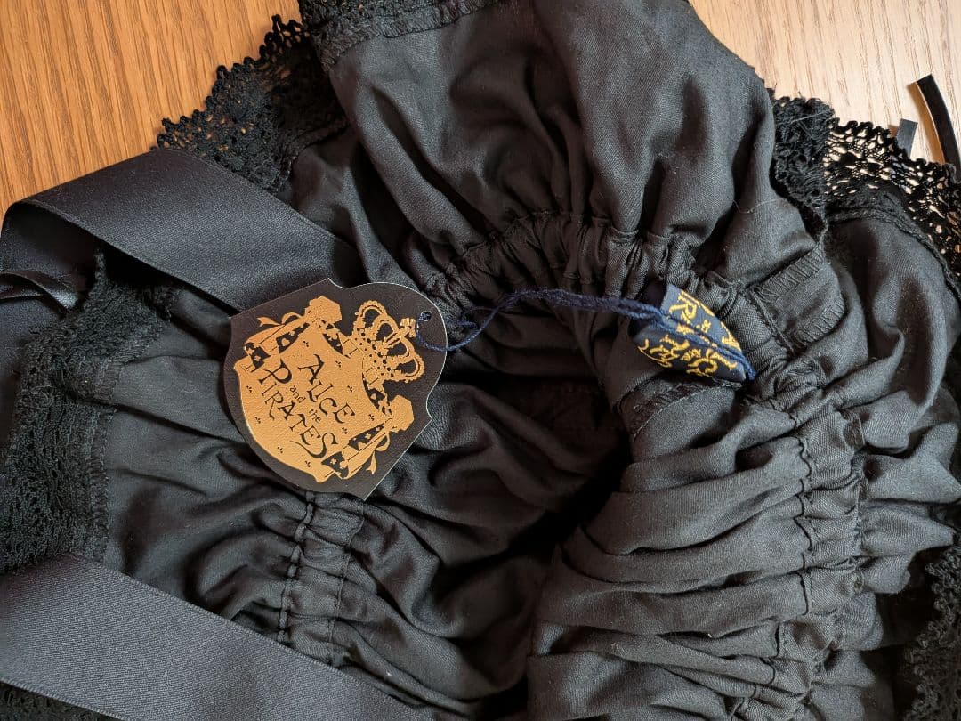 ALICE and the PIRATES フリルメイドキャップ　黒黒