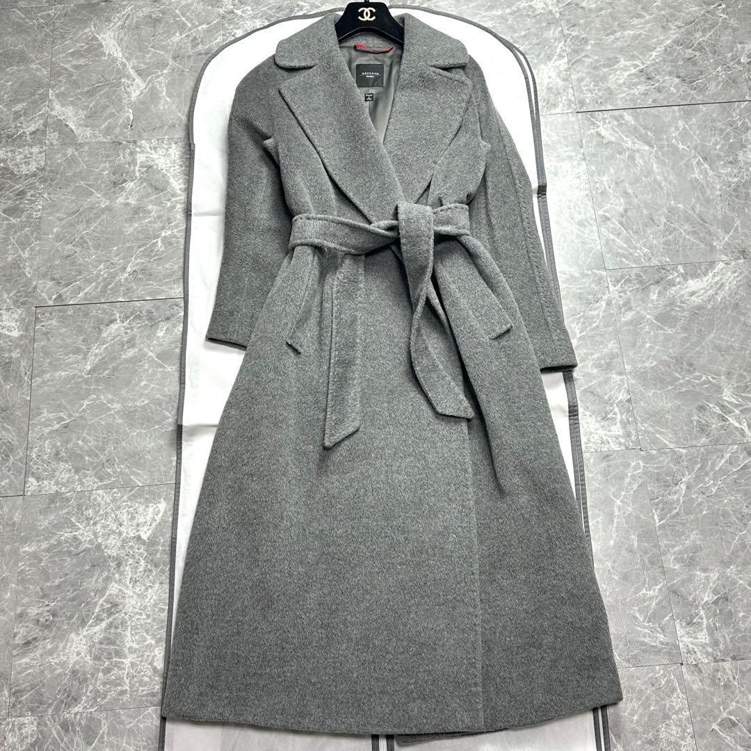 美品♡近年品　着丈120 マックスマーラ　ベルテッドコート　アルパカモヘア