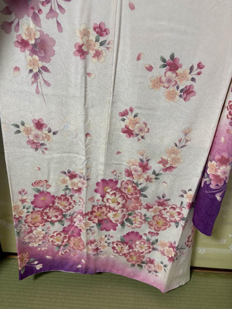 振袖・長襦袢・袴の３点セット　大学生　卒業式　成人式　正絹トールサイズぽっちゃり