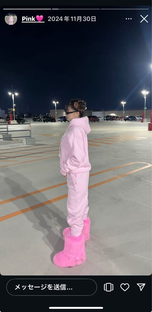 完売品99galsピンクスウェットセットアップ上下