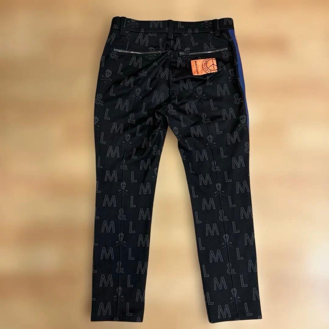 ◼️MARK&LONA◼️スカル柄ストレッチパンツ冬L黒