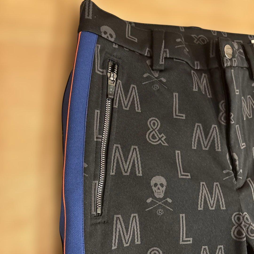 ◼️MARK&LONA◼️スカル柄ストレッチパンツ冬L黒