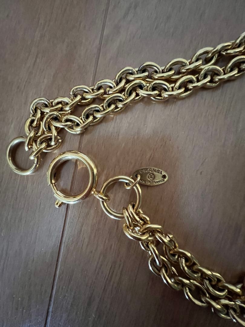 CHANEL シャネル Wサークル パール ロングネックレス ベルト