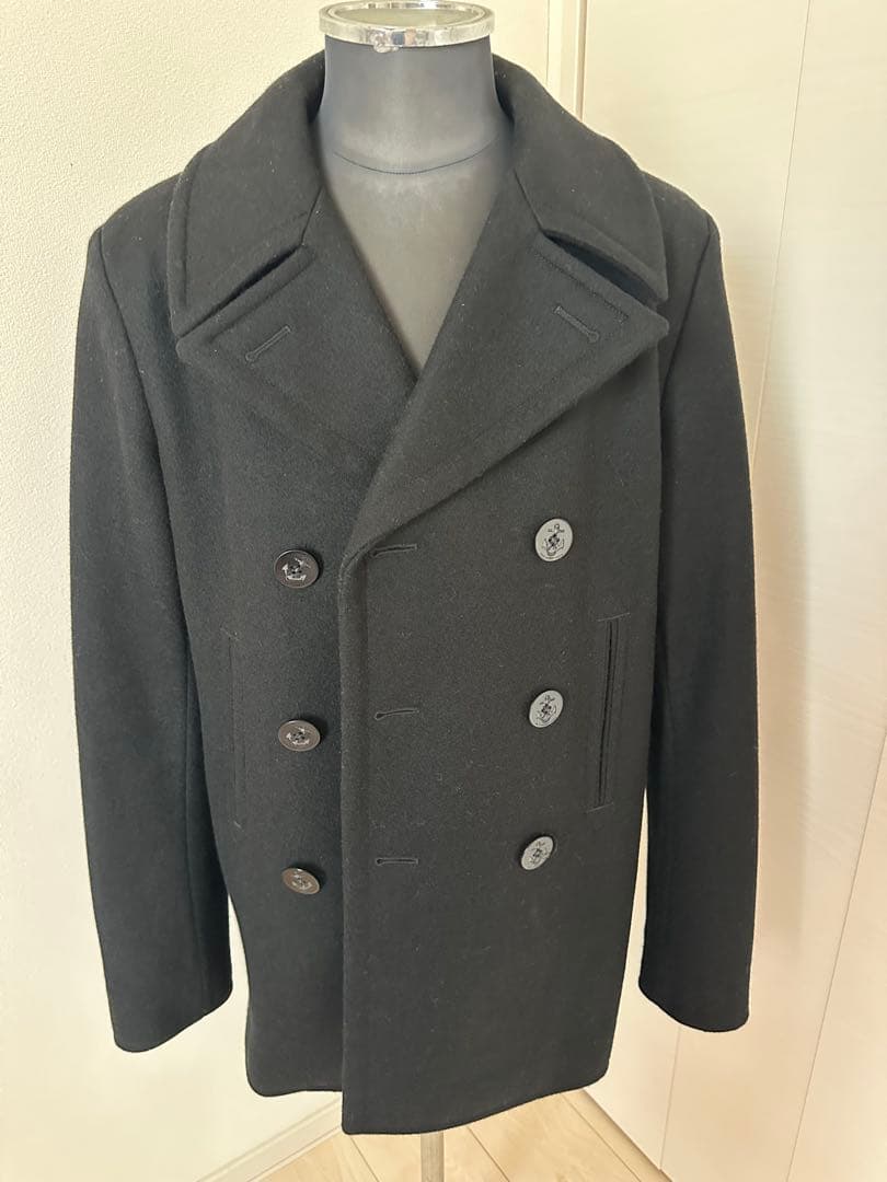 SAINT LAURENT 黒 ピーコート 48