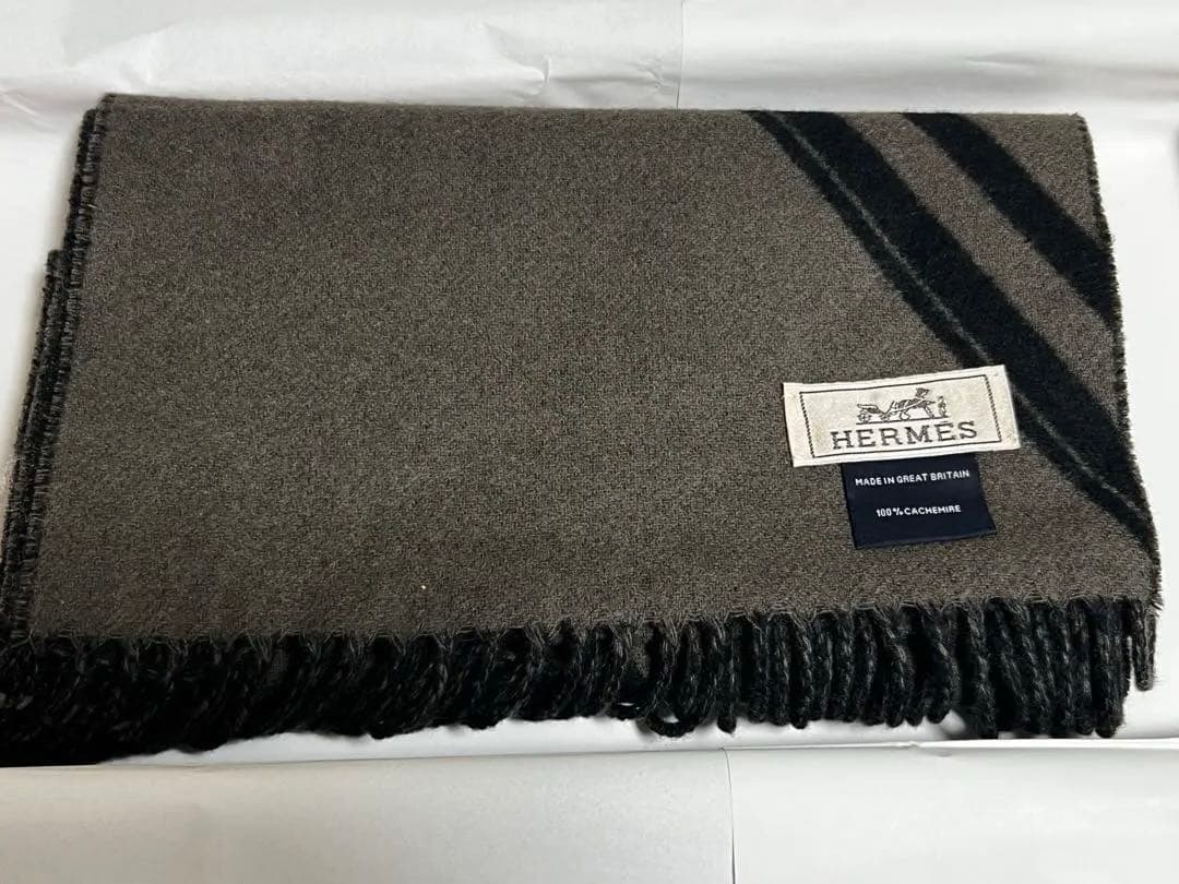 【✨HERMES✨】エルメス　カシミヤマフラー　箱、紙袋付き