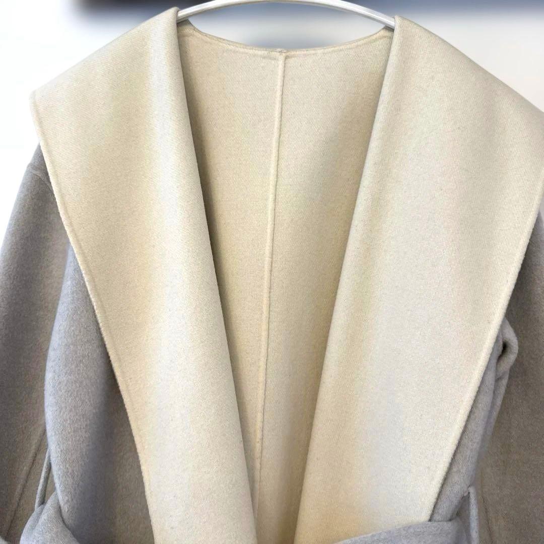 ★ESTNATION★ウールコート　リバーシブル　フード付き　36