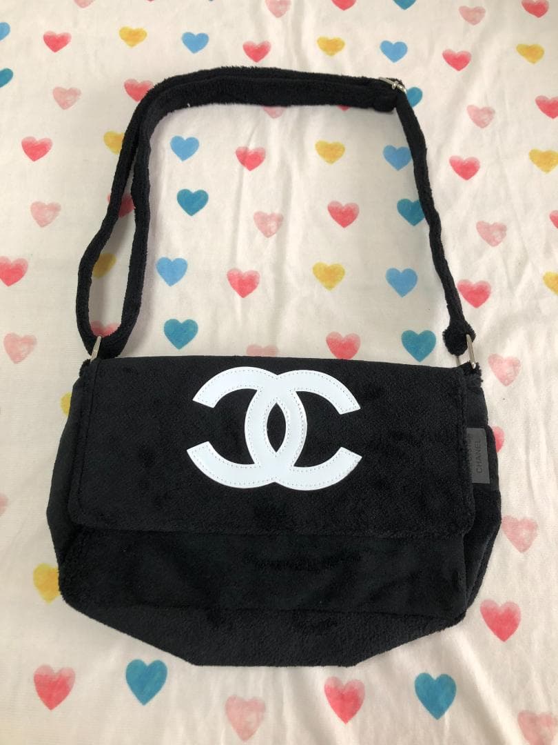 ほぼ未使用　｛黒+白｝ ノベルティ ショルダーバッグ