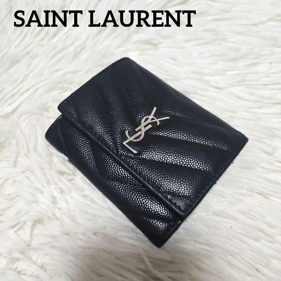 SAINT LAURENT キーケース 6連 キルティング レザー ブラック