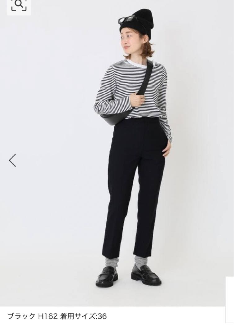 【CINOH/チノ 】 CROP BLACK パンツ サイズ36