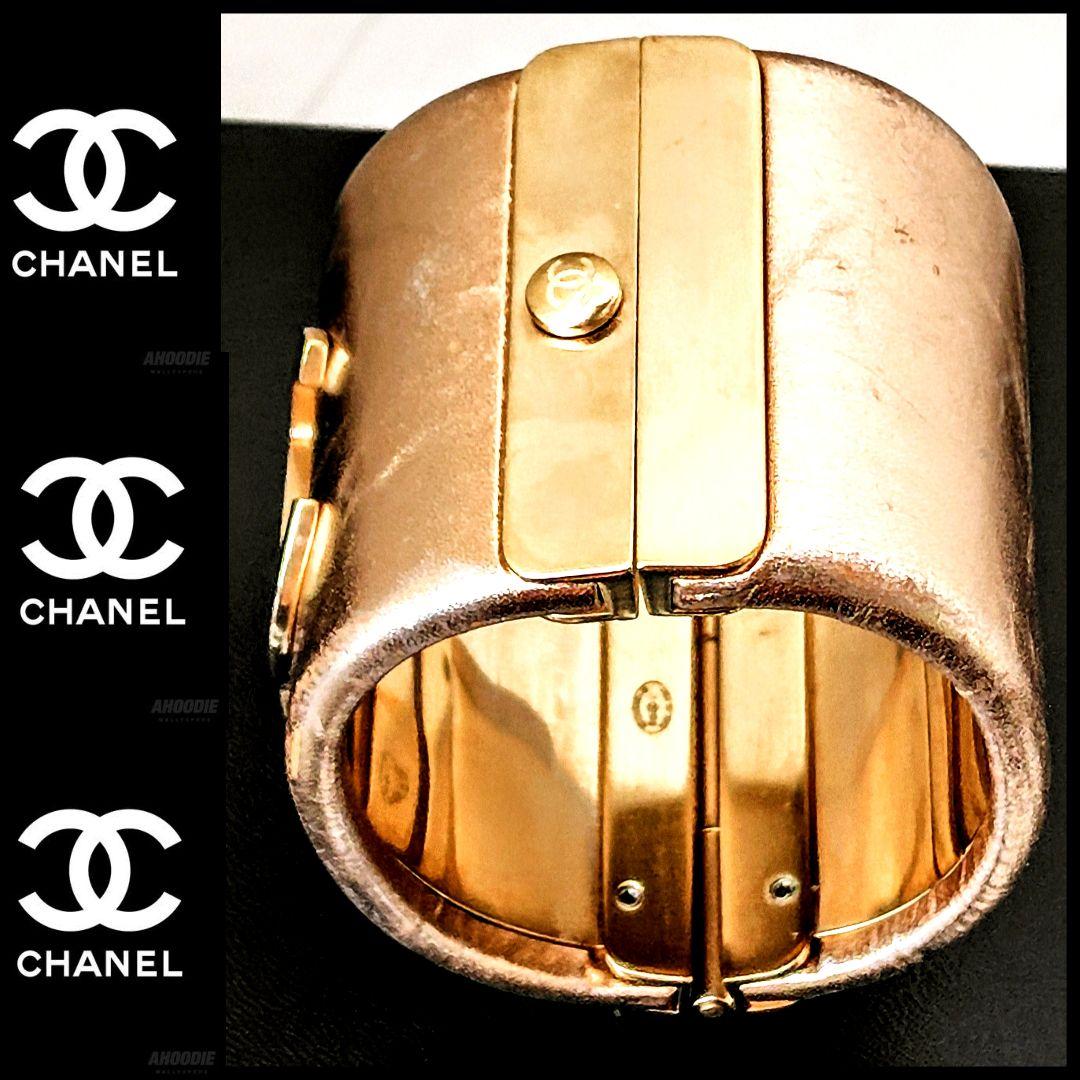 CHANEL シャネル❦ココマーク ゴールド ワイドバングル ヴィンテージ❦希少