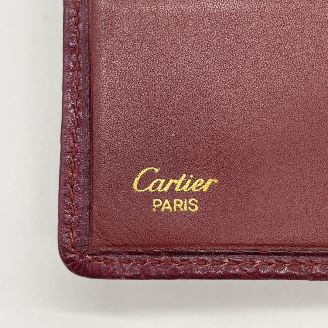 【美品】 Cartier カルティエ マネークリップ付き 折り財布
