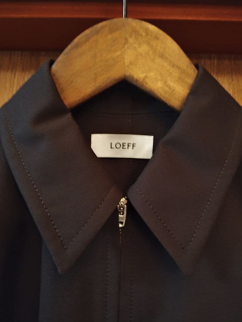 新品タグ付き☆ロエフ LOEFF ウールギャバオールインワン ダークブラウンM