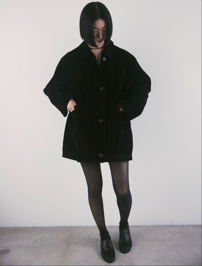 aere eco suède coat black