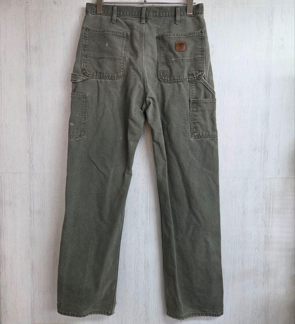《希少》Carhartt　カーハート　ダブルニー　32×34　カーキー　ダック