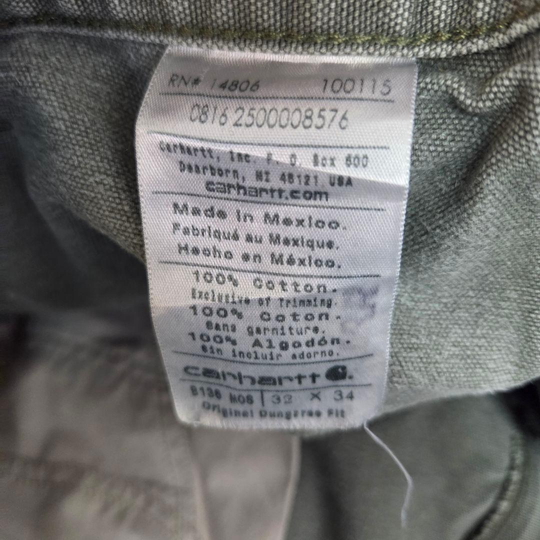 《希少》Carhartt　カーハート　ダブルニー　32×34　カーキー　ダック