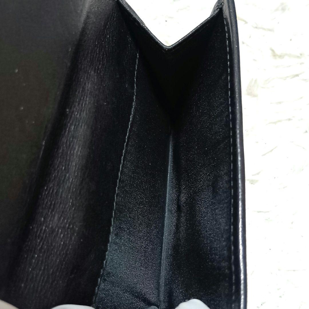 クリスチャンディオール　二つ折り財布　キャンバス　レザー　シルバーロゴ　正規品