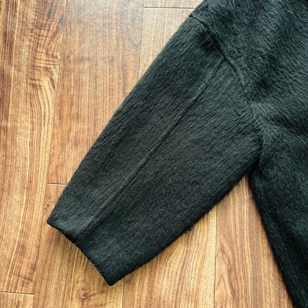 ADAM ET ROPE WEB限定 ステンカラーシャギーコート ブラック