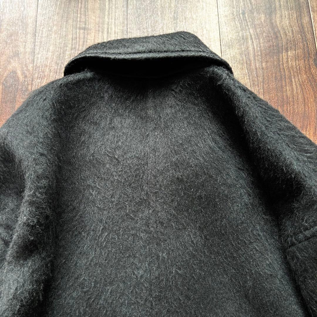 ADAM ET ROPE WEB限定 ステンカラーシャギーコート ブラック