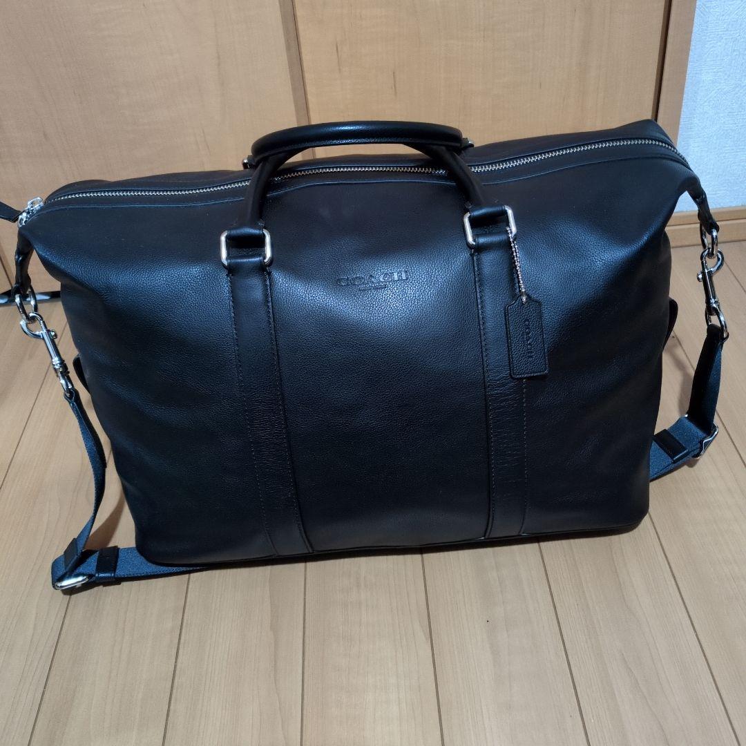 COACHコーチ　黒レザー ボストンバッグ
