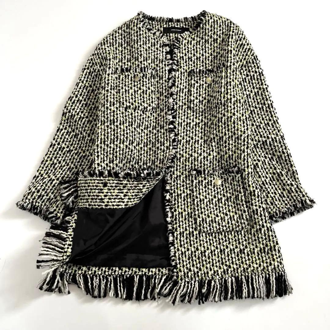 美品✨JOURNAL STANDARD ツイード フリンジ ノーカラージャケット