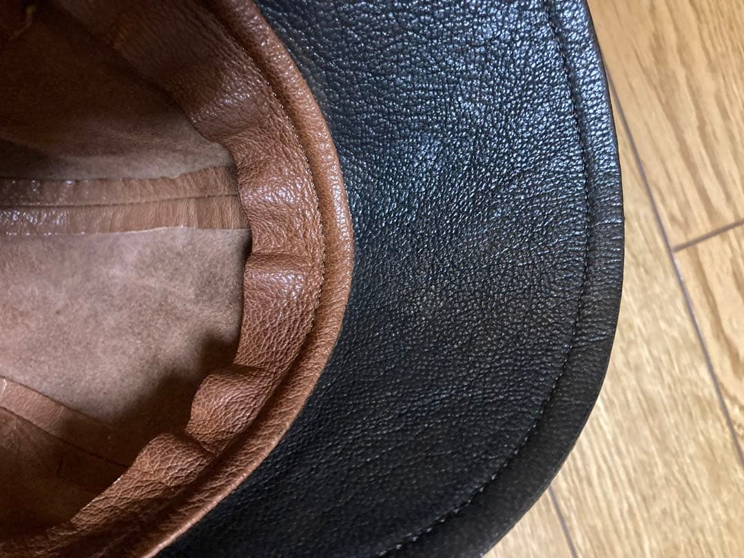 MOTO CP5クラフツマンキャップ ゴート茶芯手染め仕上げ ブラック