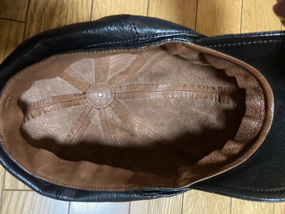 MOTO CP5クラフツマンキャップ ゴート茶芯手染め仕上げ ブラック