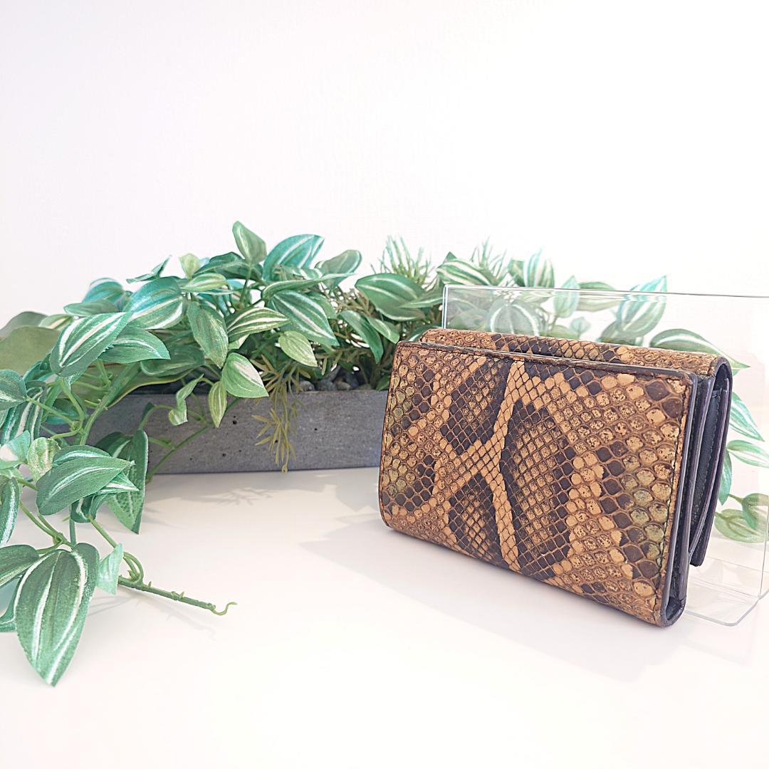 【美品】FENDI フェンディ パイソン ピーカブー ターンロック 3つ折り