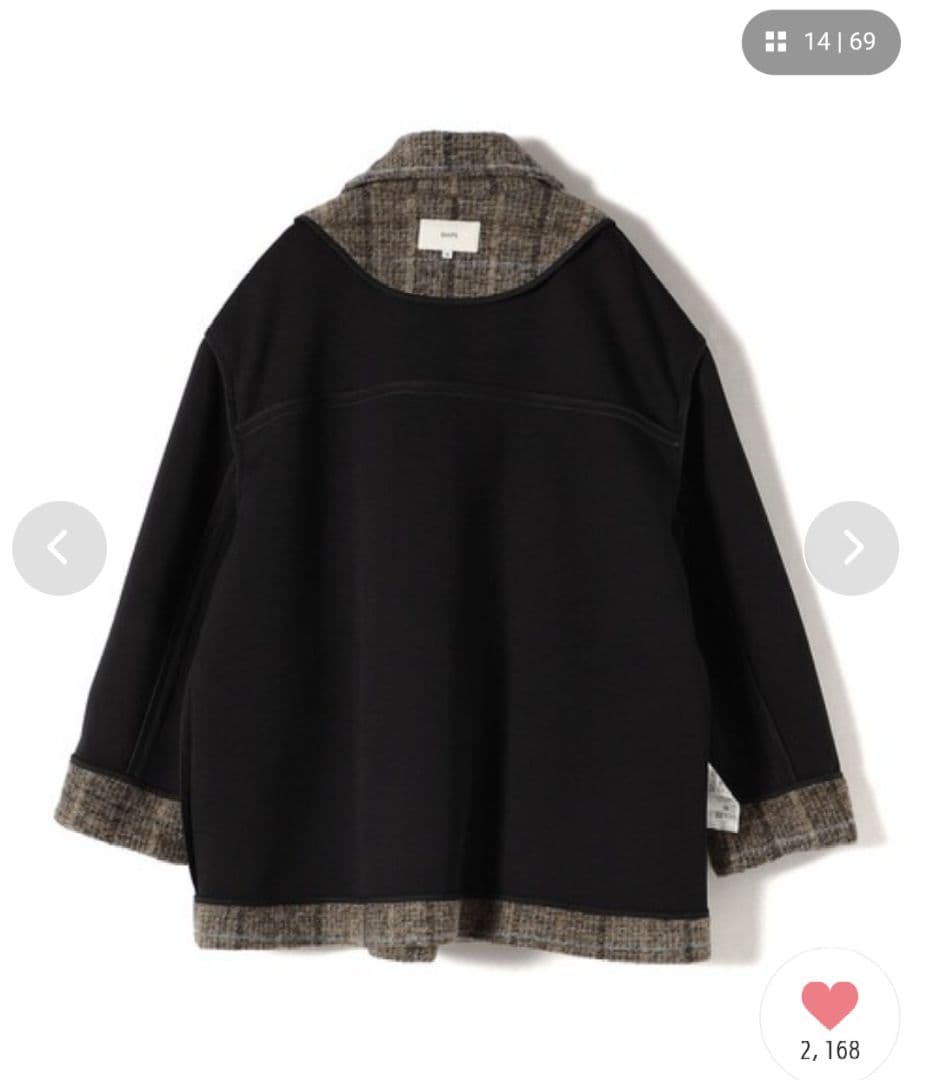 SHIPS スライバー チェック ショート Pコート