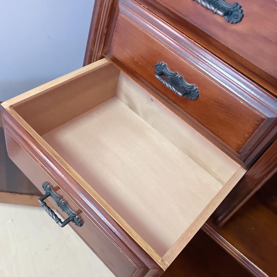 アンティーク調　キャビネット　電話台FAX台　サイドキャビネット　サイドチェスト