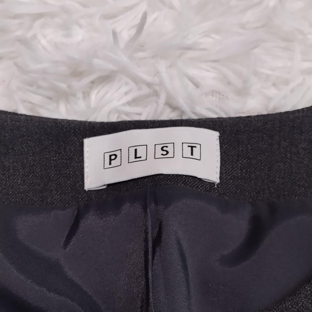 【美品】PLST セットアップ スカートスーツ 洗濯可 ウォームリザーブ グレー