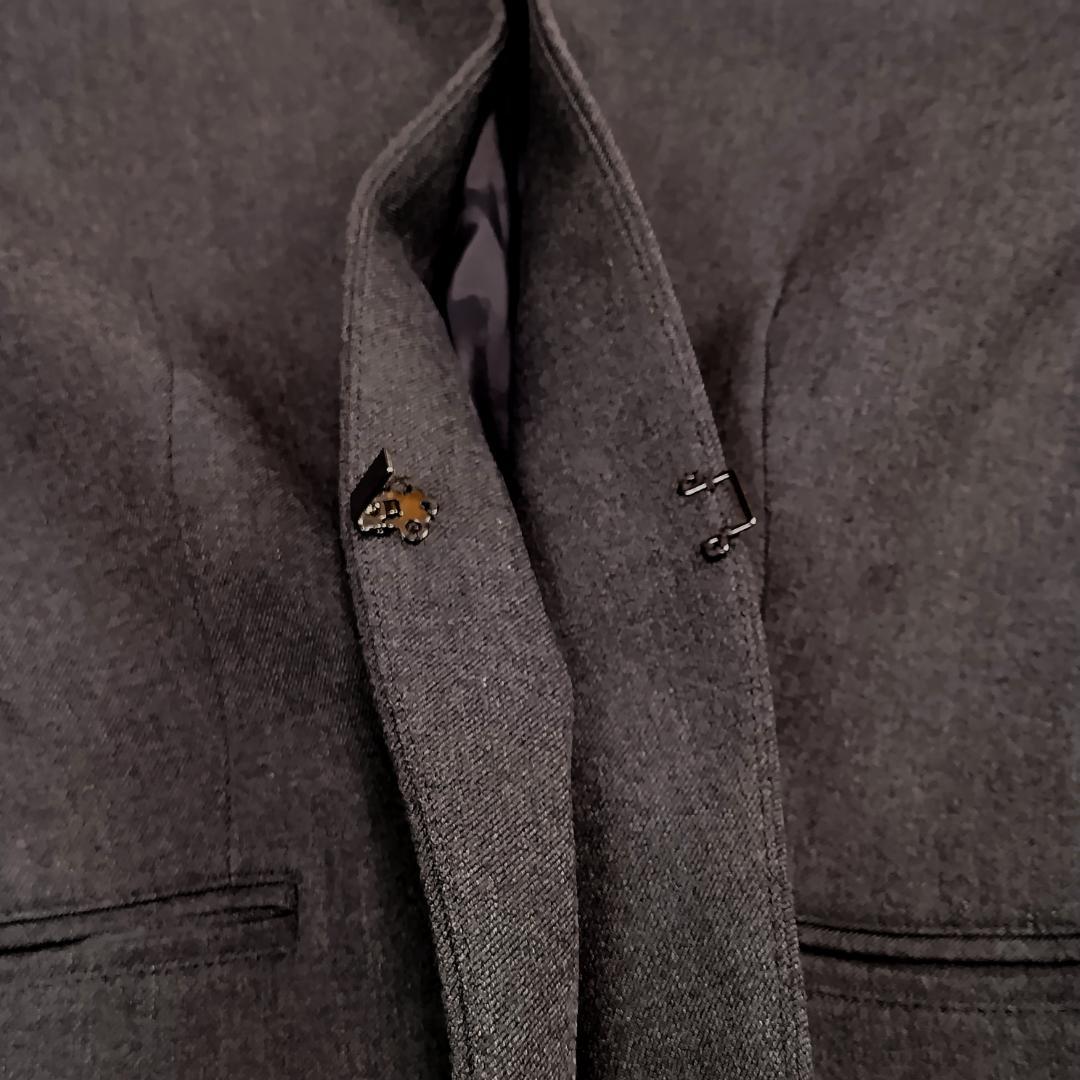 【美品】PLST セットアップ スカートスーツ 洗濯可 ウォームリザーブ グレー