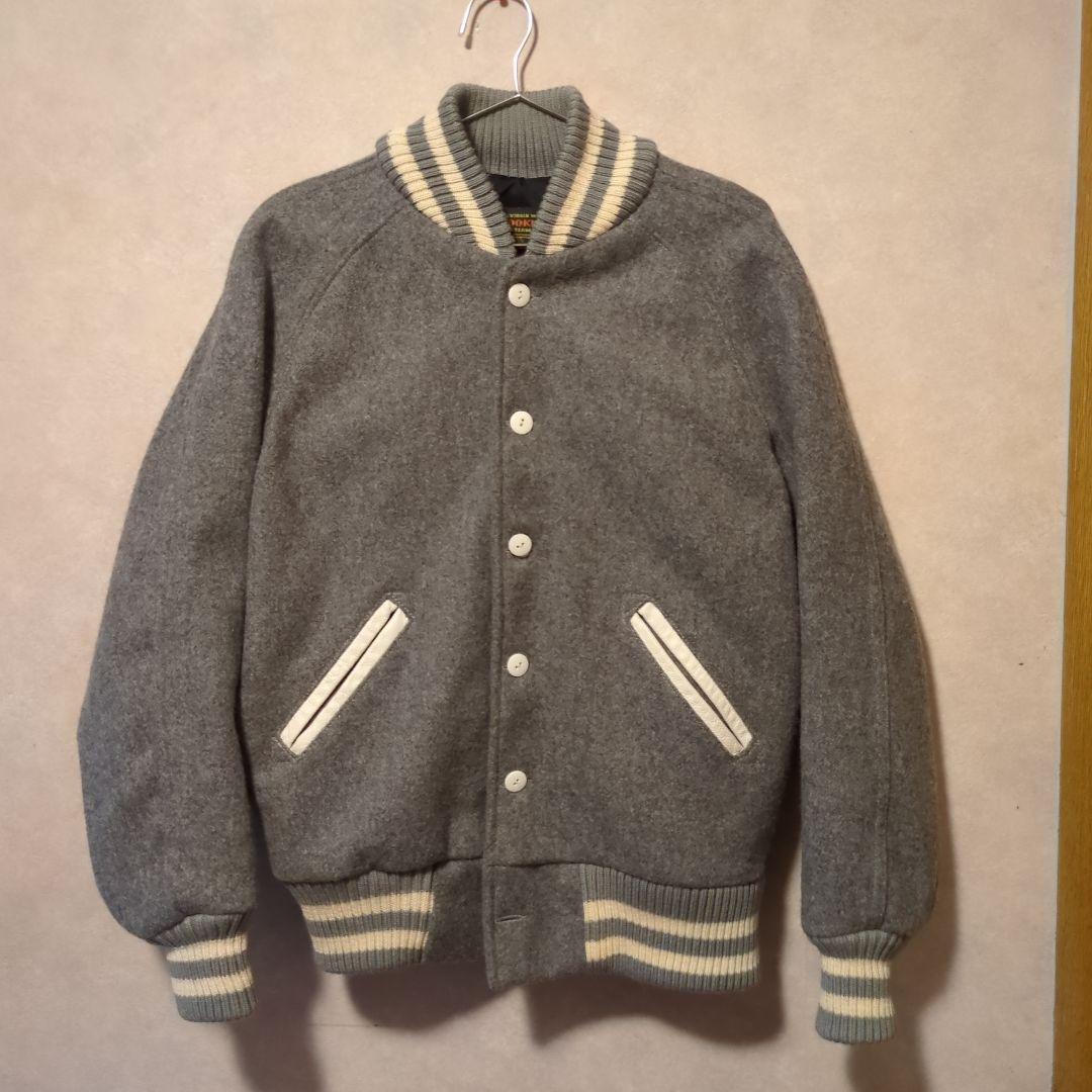 SKOOKUMアメリカ製アワードジャケット　オフホワイト　グレー　ホワイト