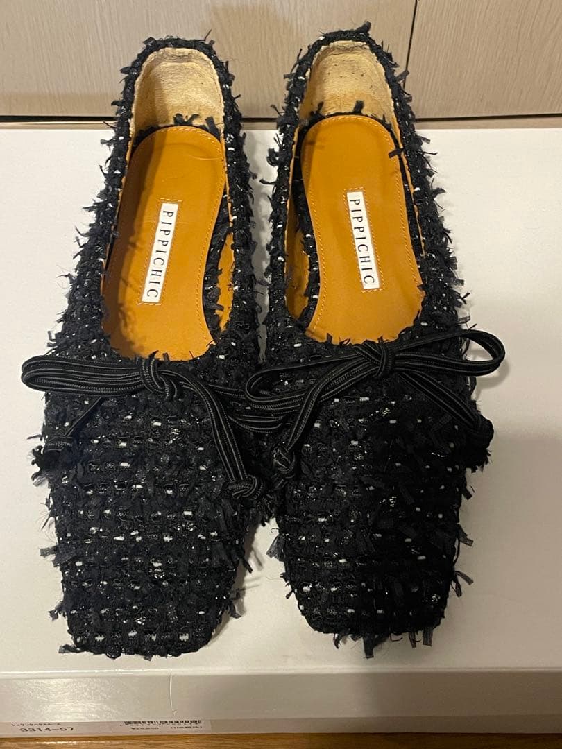 PEPPICHIC ツイード バレエシューズ 黒