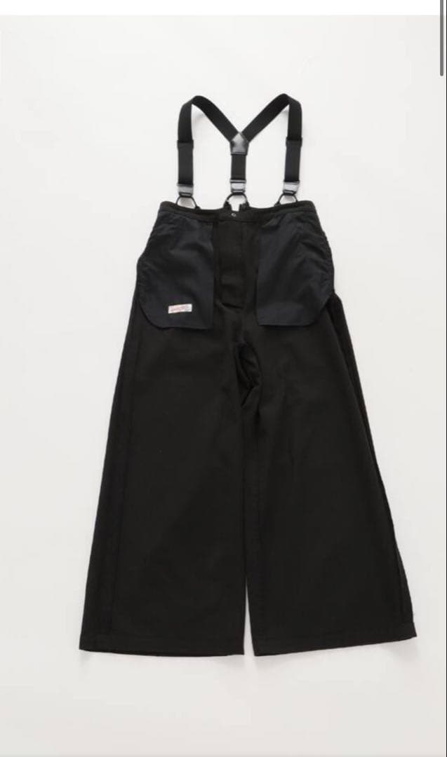 スピックアンドスパン サスペンダー付きワーカーパンツ　ブラック