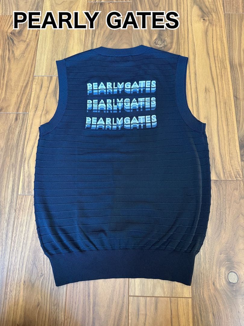 パーリーゲイツ　ベスト　サイズ５　ネイビー　メンズ