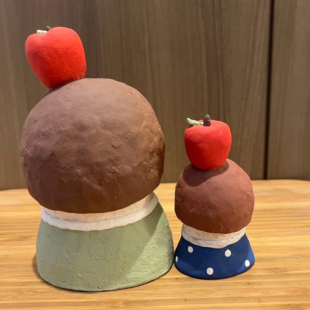 【美品セット】鈴木佳世さんの人形型置物 りんご