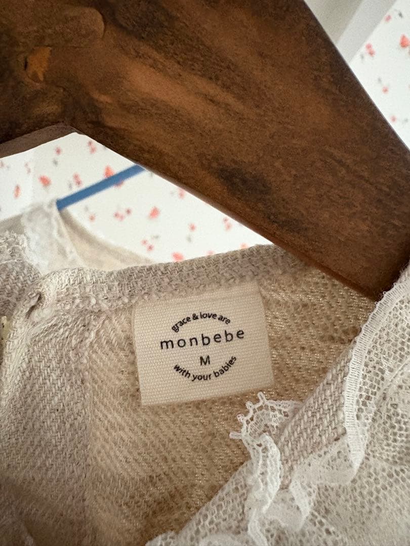 monbebe リネン レース付き ワンピース　親子セット