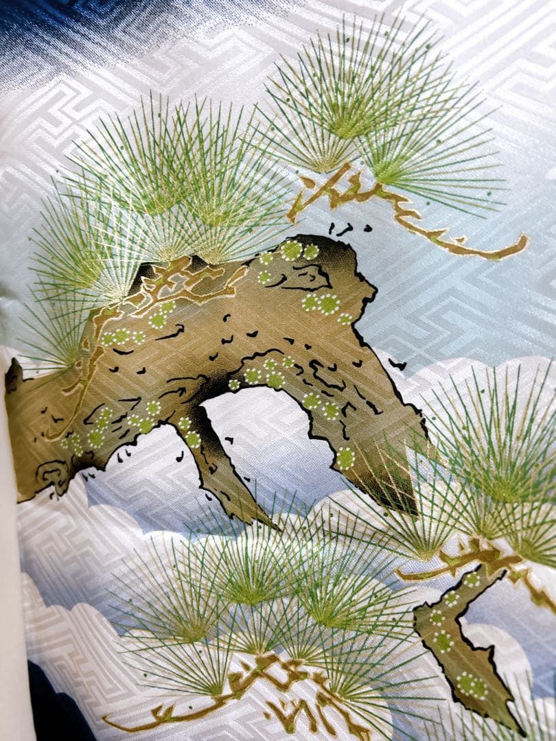 【最高級品】豪華正絹&畳表雪駄　七五三　5歳　男の子　フルセット　一式　紺地　鷹